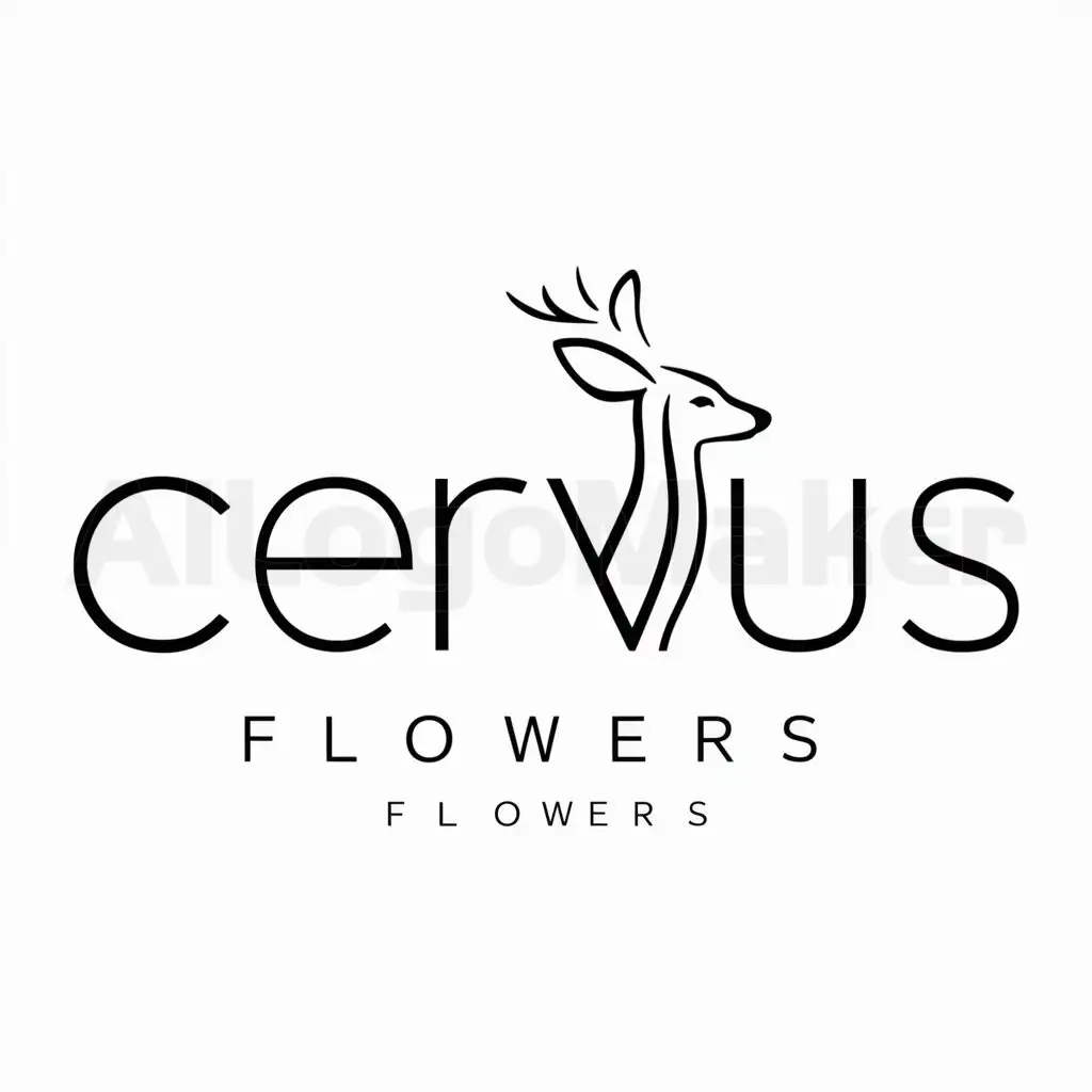 LOGO-Design-For-CERVUS-Minimalistic-Doe-Deer-Symbol-for-the-Flowers-Industry