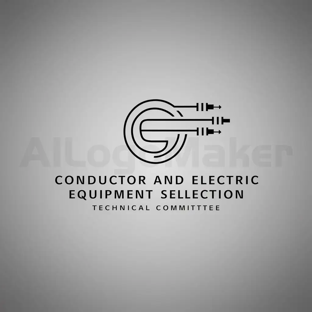 a logo design,with the text "conductor and electric equipment selection technical committee", main symbol:cables, electric equipment,Minimalistic,be used in Technology industry,clear background