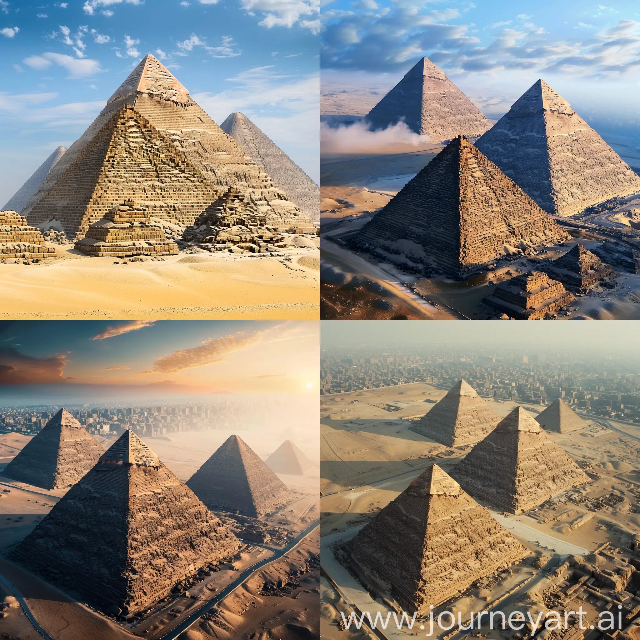 Iconic-Pyramids-of-Egypt-Under-Vivid-Sky
