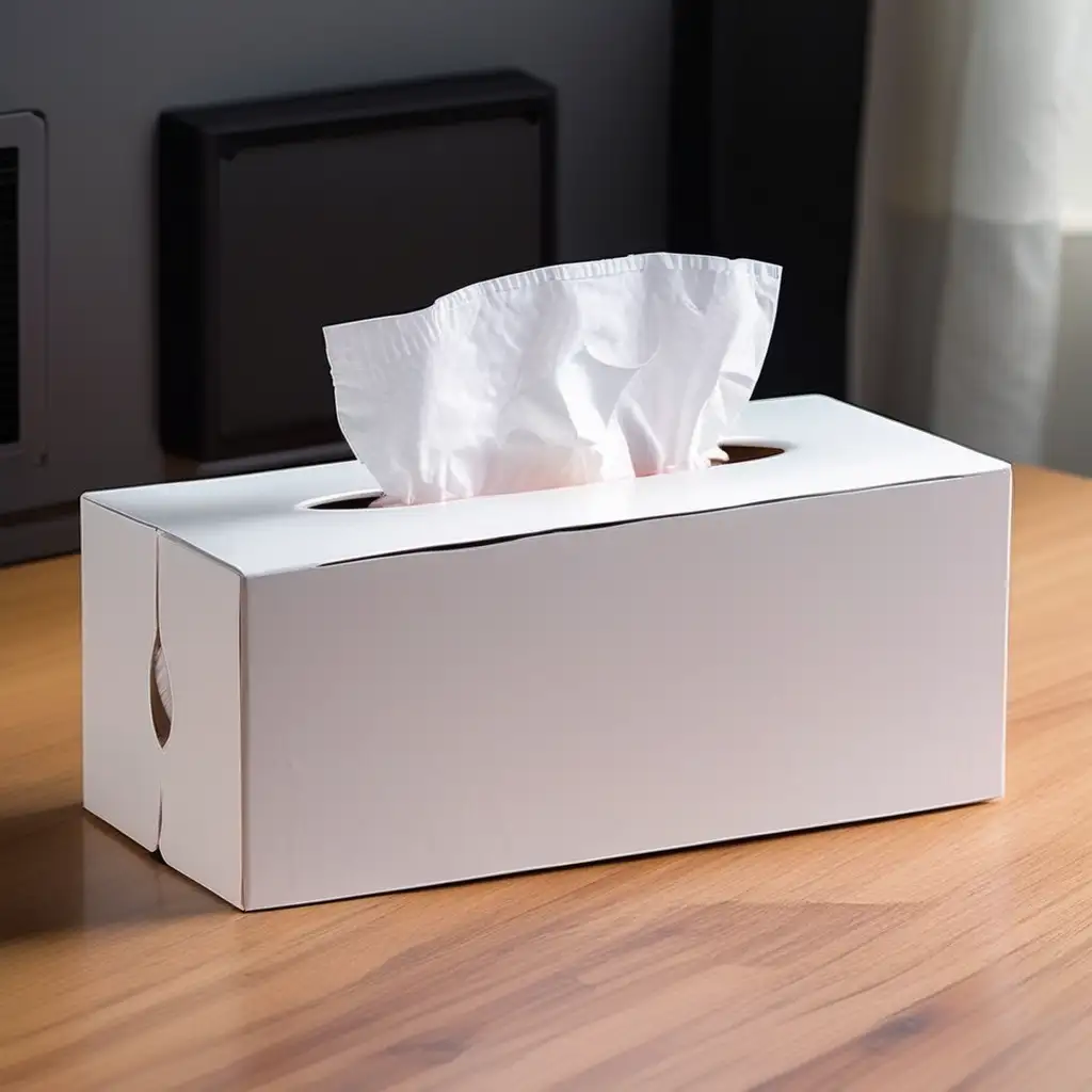 blank tissue box that looks like a sticker
