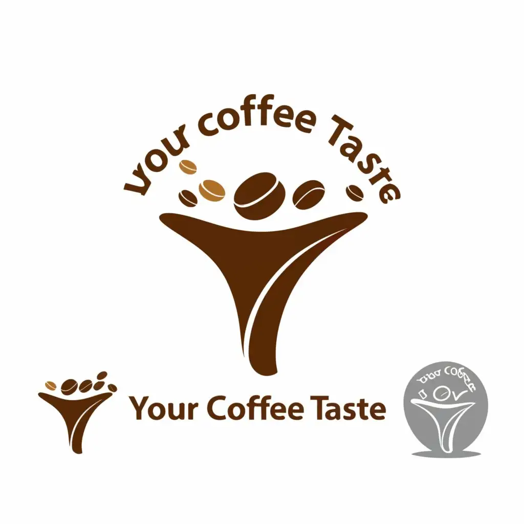 a logo design,with the text "Your Coffee Taste", main symbol:Human arms up with coffee bean as head,Moderate,be used in Others industry,clear background