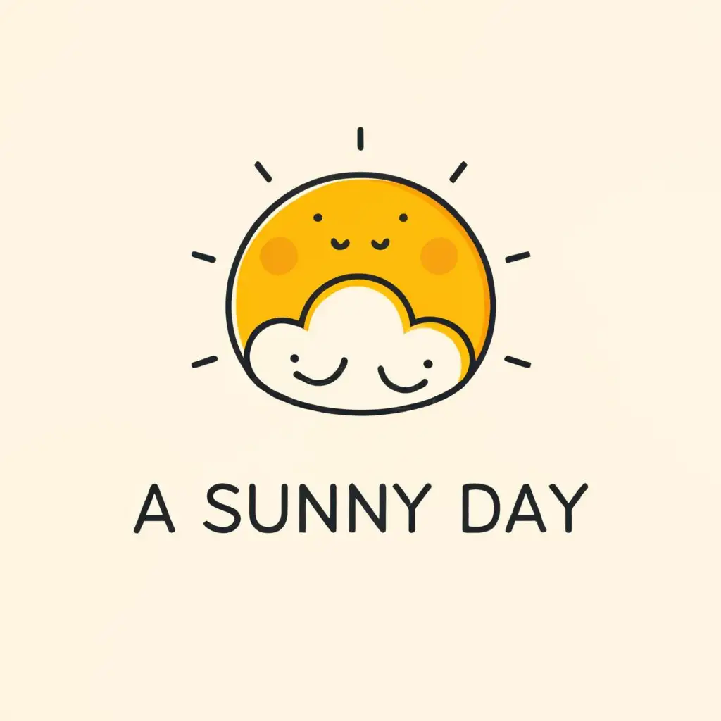 a logo design,with the text "a sunny day", main symbol:sun and cloud,Minimalistic,clear background