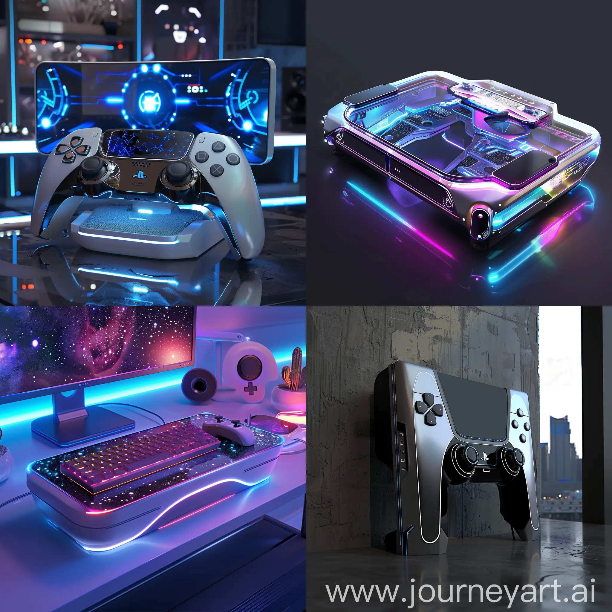 Futuristic-Modular-Gaming-Console-with-AIEnhanced-Performance-and-Holographic-Display