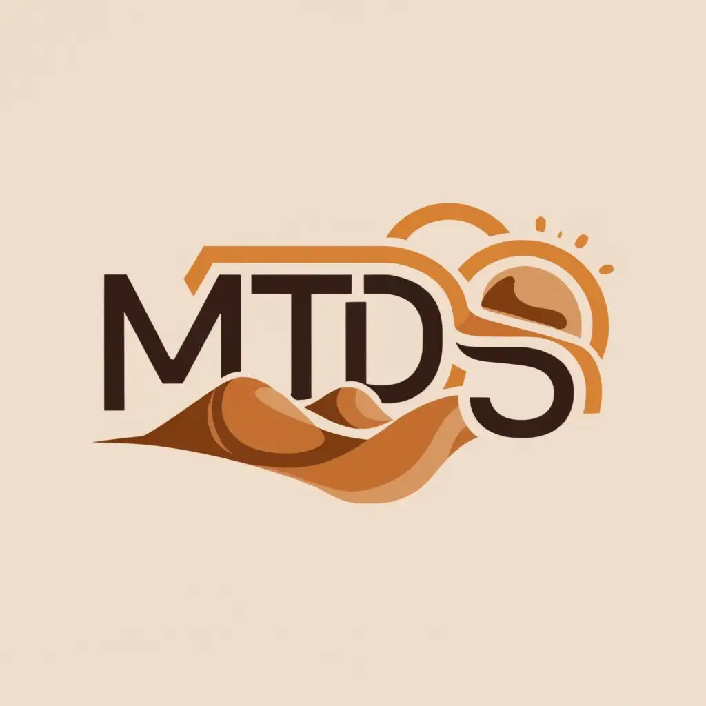 a logo design,with the text "MTDS", main symbol:desert,Moderate,clear background