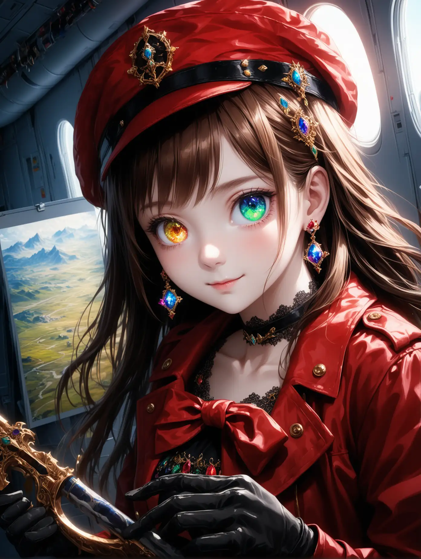 Girl-with-Heterochromia-and-Crystal-Accessories-in-Airplane-Scene