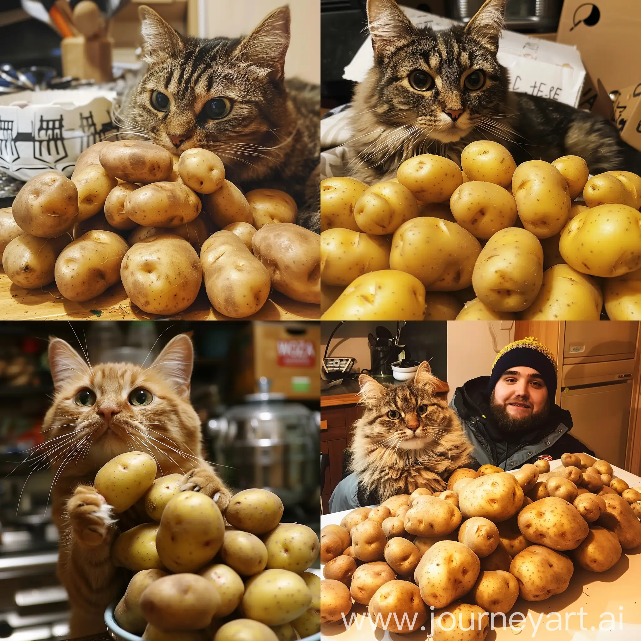 Hungry-Cat-Devours-Potatoes-Comical-Scene-of-Feline-Feast