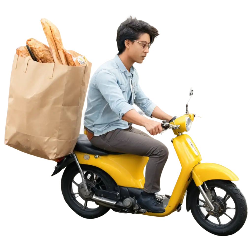 Realistic-PNG-Image-of-Yellow-Motorbike-Carrying-Goods-Enhance-Your-Online-Presence