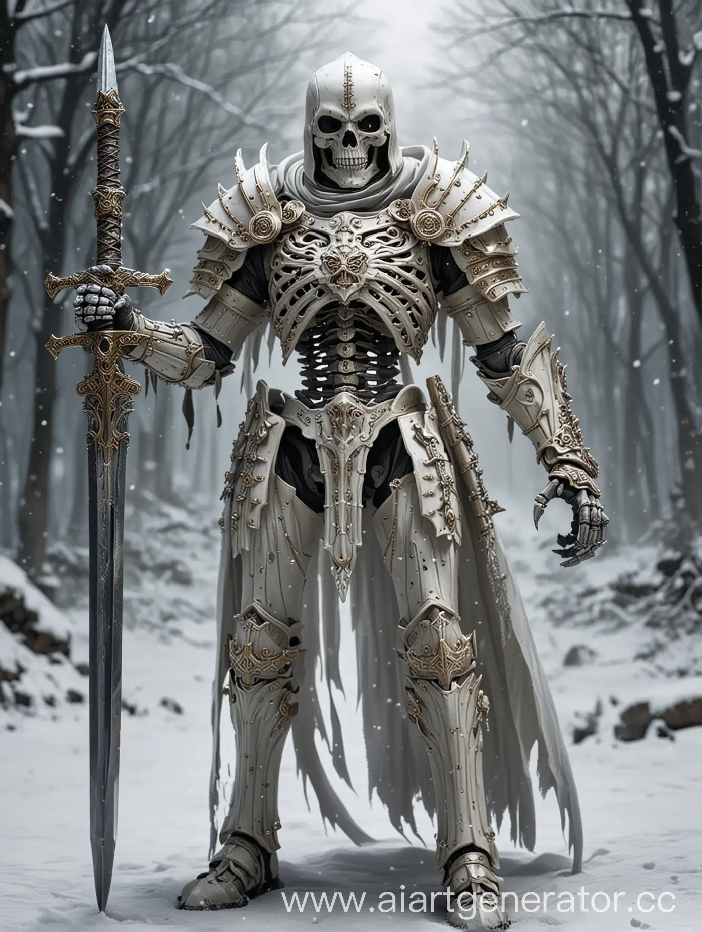Grim-Skeleton-Paladin-in-SnowWhite-Armor-with-Sword-and-Helmet