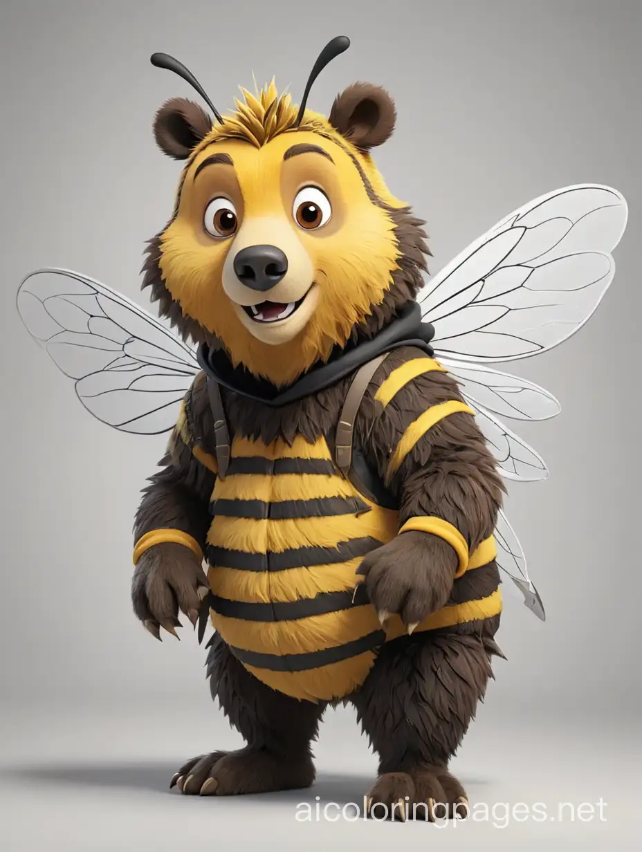 Grizzly-Bear-Bee-Costume-Coloring-Page-for-Kids