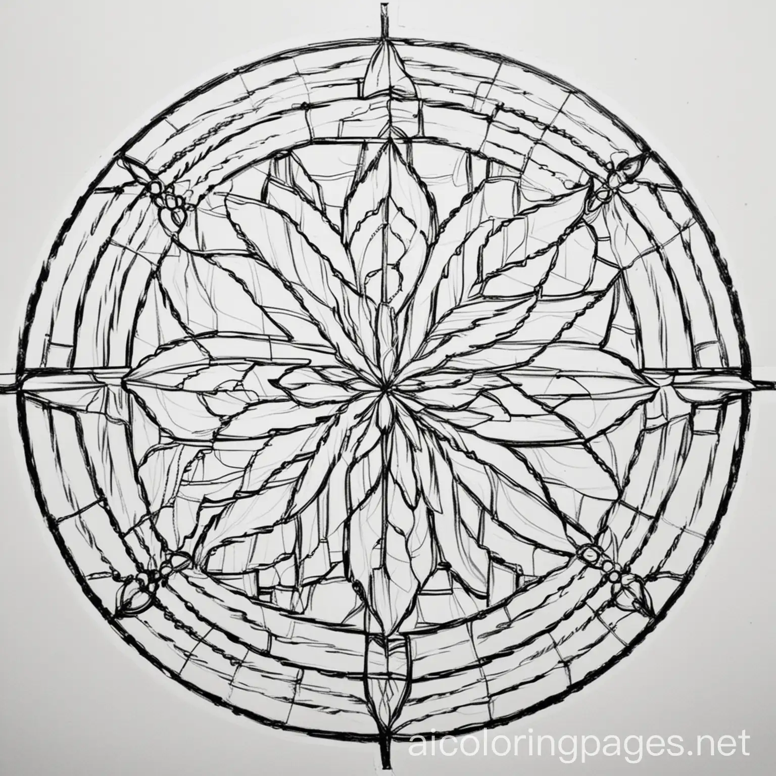Stained-Glass-Inspired-Coloring-Page-Simple-Line-Art-on-White-Background