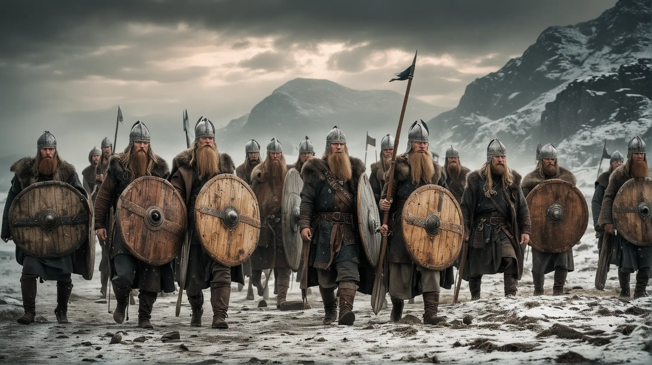 Mystical Scenes Ancient Vikings Exploring the Fjords