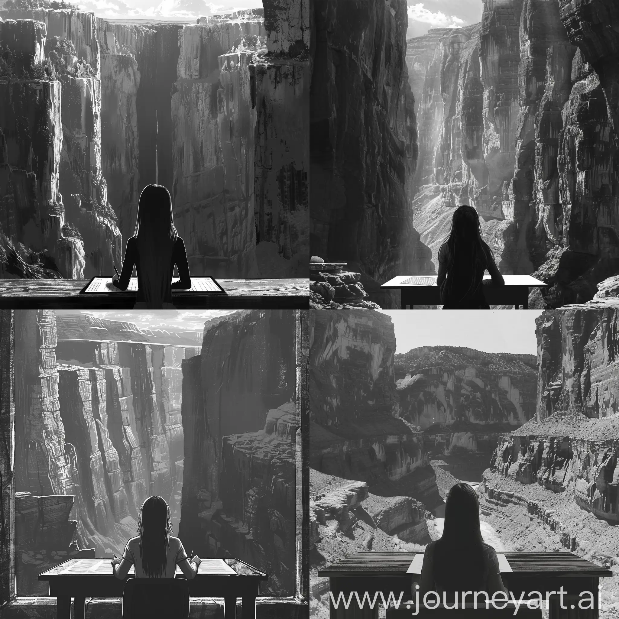 Young-Woman-Taking-Exam-in-Grand-Canyon-Setting