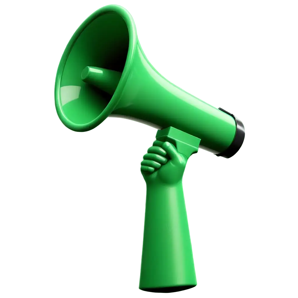 Vibrant-Green-3D-Megaphone-PNG-Stand-Out-with-Stunning-Visual-Communication
