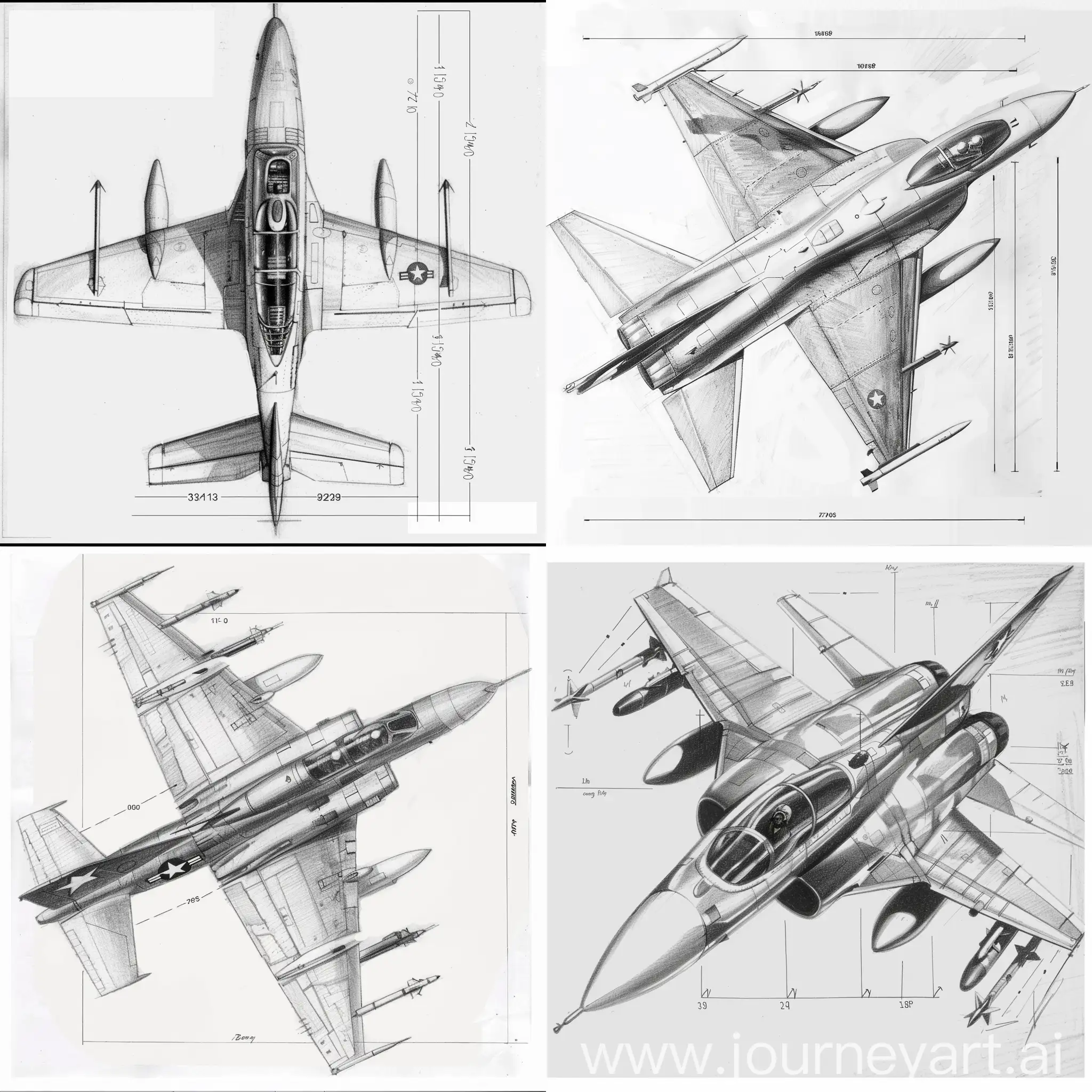 Vintage-Fighter-Aircraft-in-Action-Sketch-Drawing