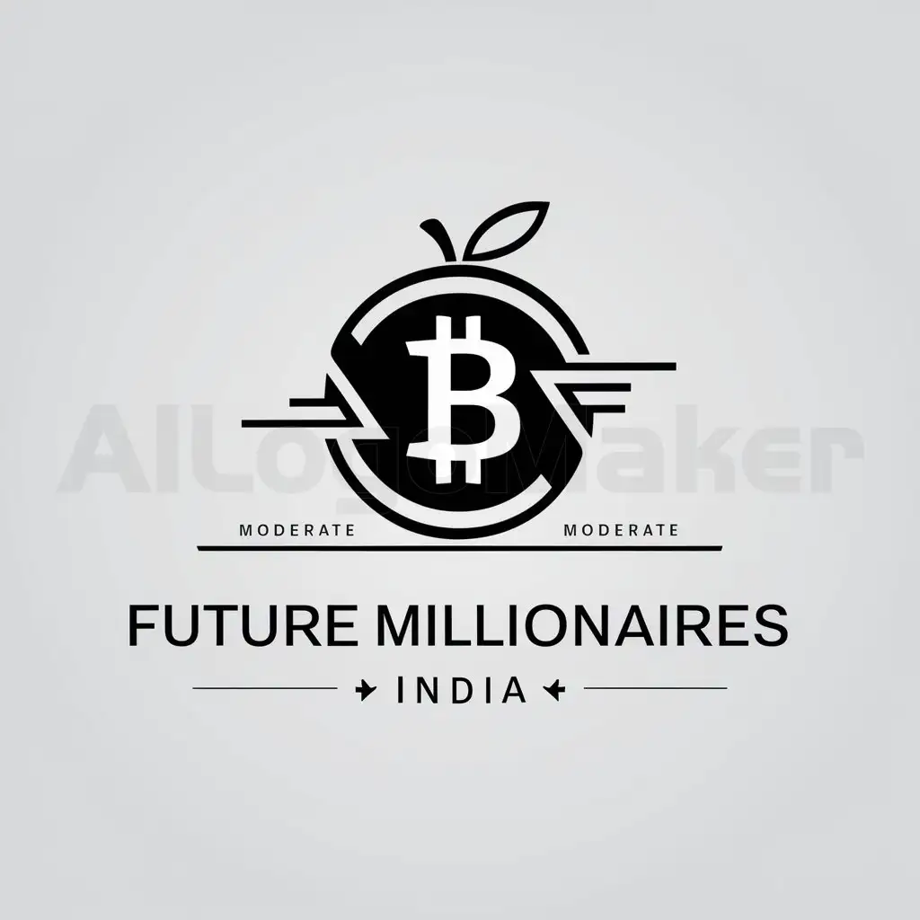 a logo design,with the text "Future Millionaires india", main symbol:cryptro,apple,Moderate,be used in Finance industry,clear background
