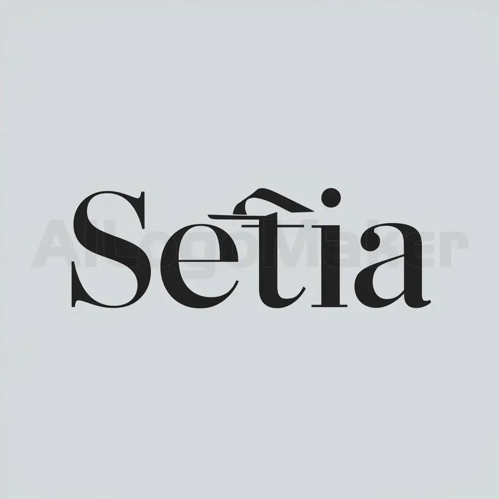 a logo design,with the text "Setia", main symbol:sandal form and setia name,Moderate,clear background