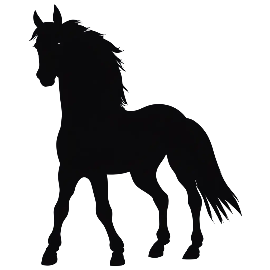 full horse black color, silhouette design