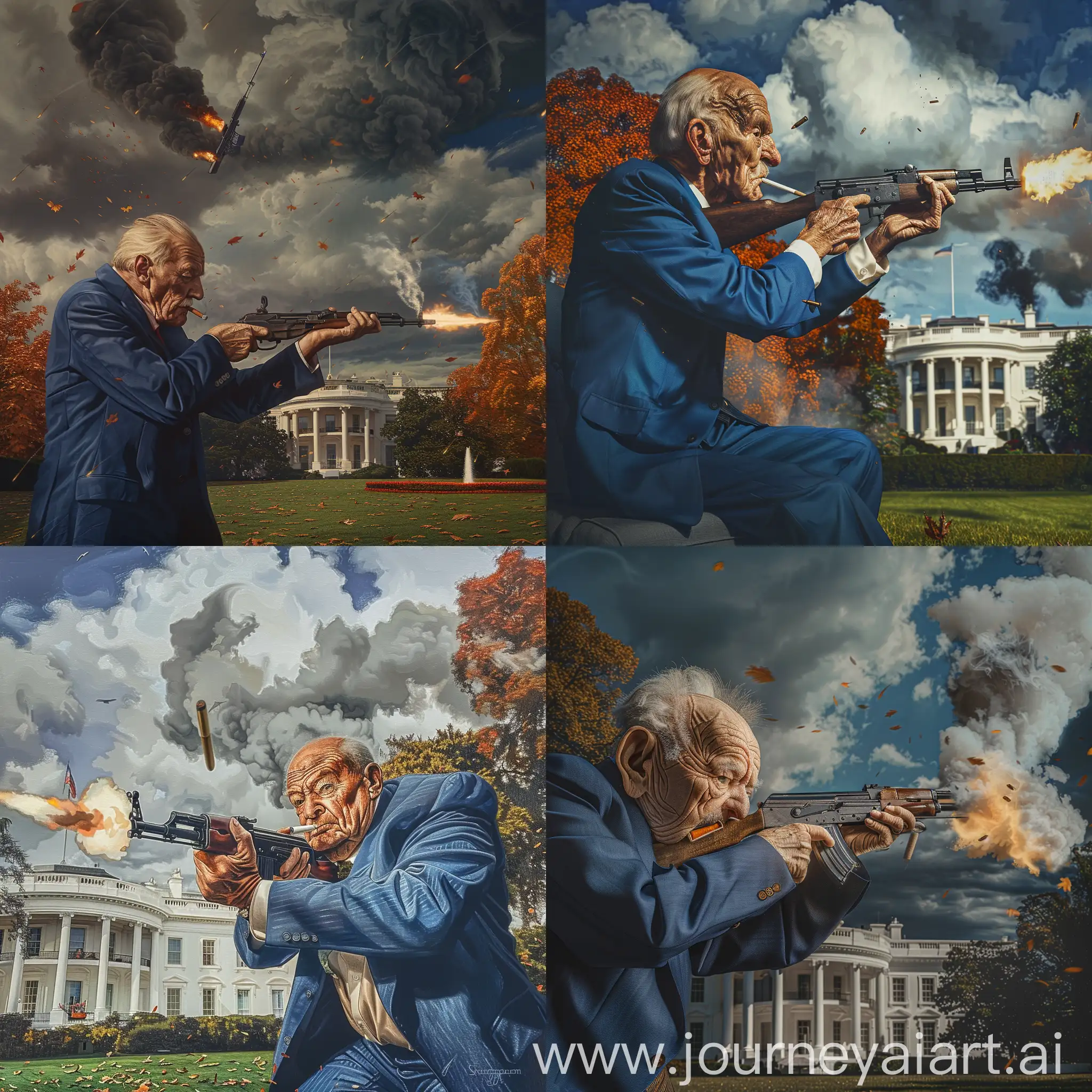 Elderly-Man-in-Blue-Suit-Fires-Soviet-AK47-on-White-House-Lawn