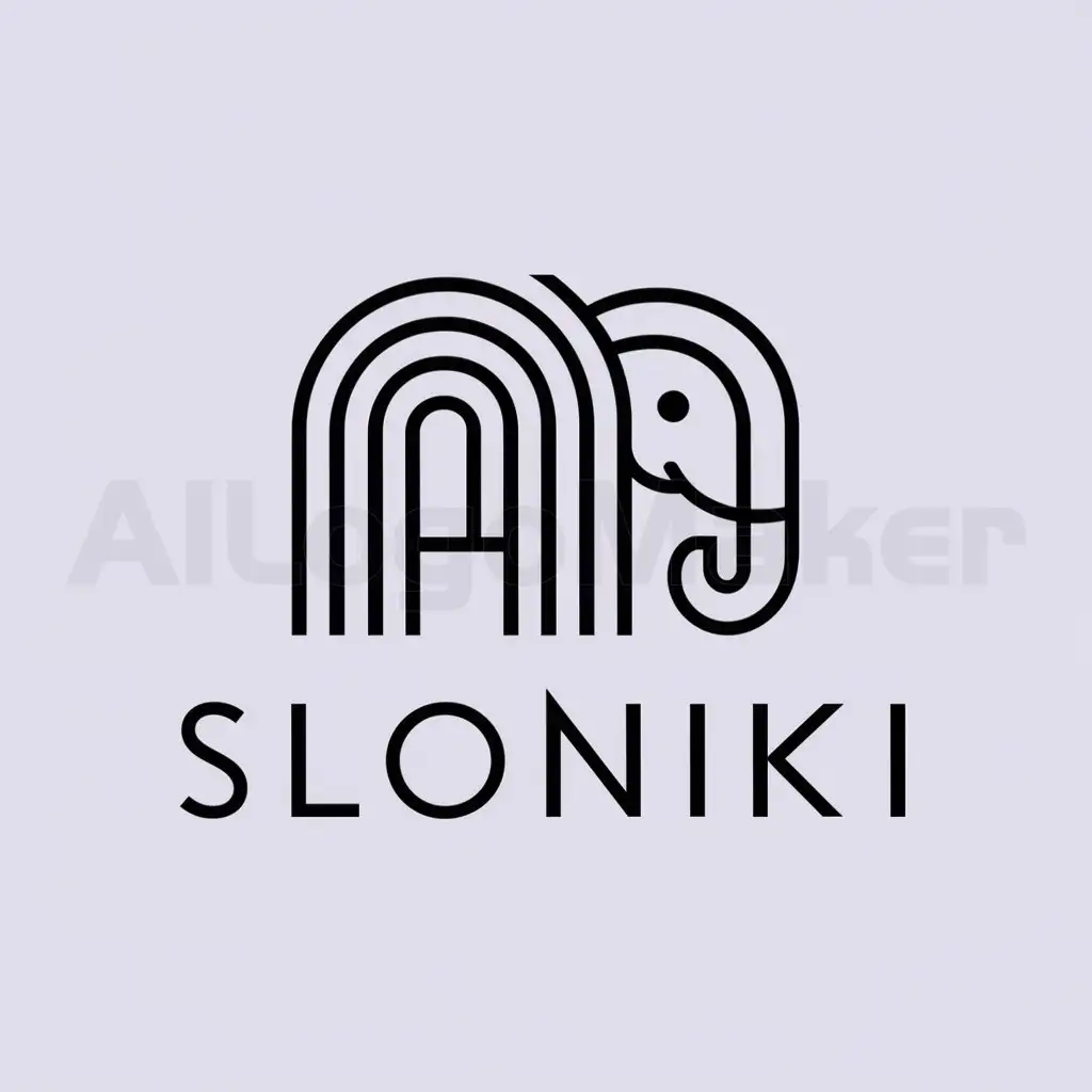 a logo design,with the text "SLONIKI", main symbol:cвеча в виде слона,complex,clear background