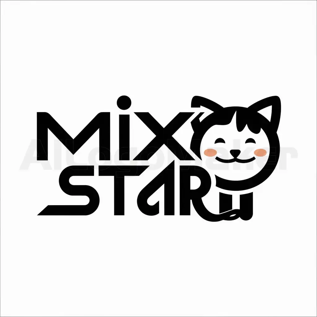a logo design,with the text "MIX STAR", main symbol:anime,Moderate,be used in Animals Pets industry,clear background