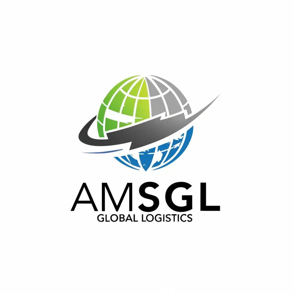 a logo design,with the text ""AMS Global Logistics" or "AMSGL"", main symbol:"""
 conceptualize a text-based / image-based logo for company that emphasizes a professional appeal.
 a supply chain company. AMS Global Logistics or AMSGL. This company is global in nature and supplier services of the following:
Import / Export
Customs Clearance
Container Transport
Warehousing

- 2 set of logos - white background and black background
- Use primarily green color for the logo, signifying freshness and growth
- The logo should project a professional image, suitable for a corporate environment
- I prefer a text-based logo / Imaged-Based or a combination of both - creativity in typesetting, fonts or typography will be appreciated
""",Moderate,be used in Others industry,clear background