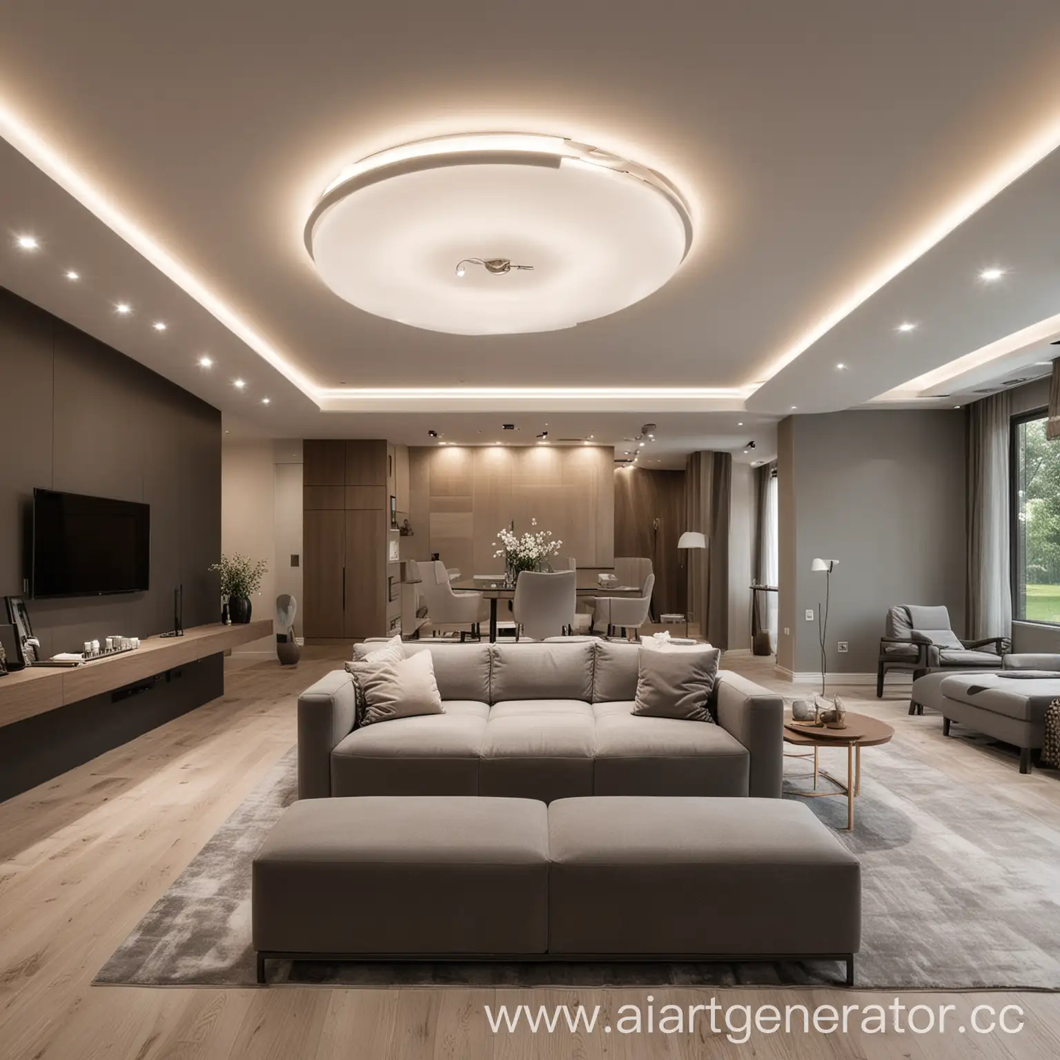 Modern-Interior-with-Elegant-Ceiling-Lighting