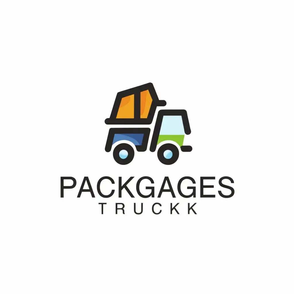 a logo design,with the text 'Packages Truck', main symbol:Truck box,Minimalistic,be used in Technology industry,clear background