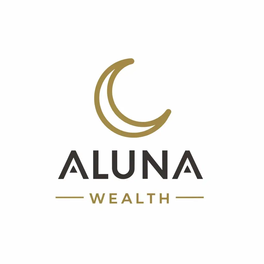 a logo design,with the text Aluna Wealth, main symbol:Crescent Moon,Moderate, be used in Finance industry, clear background