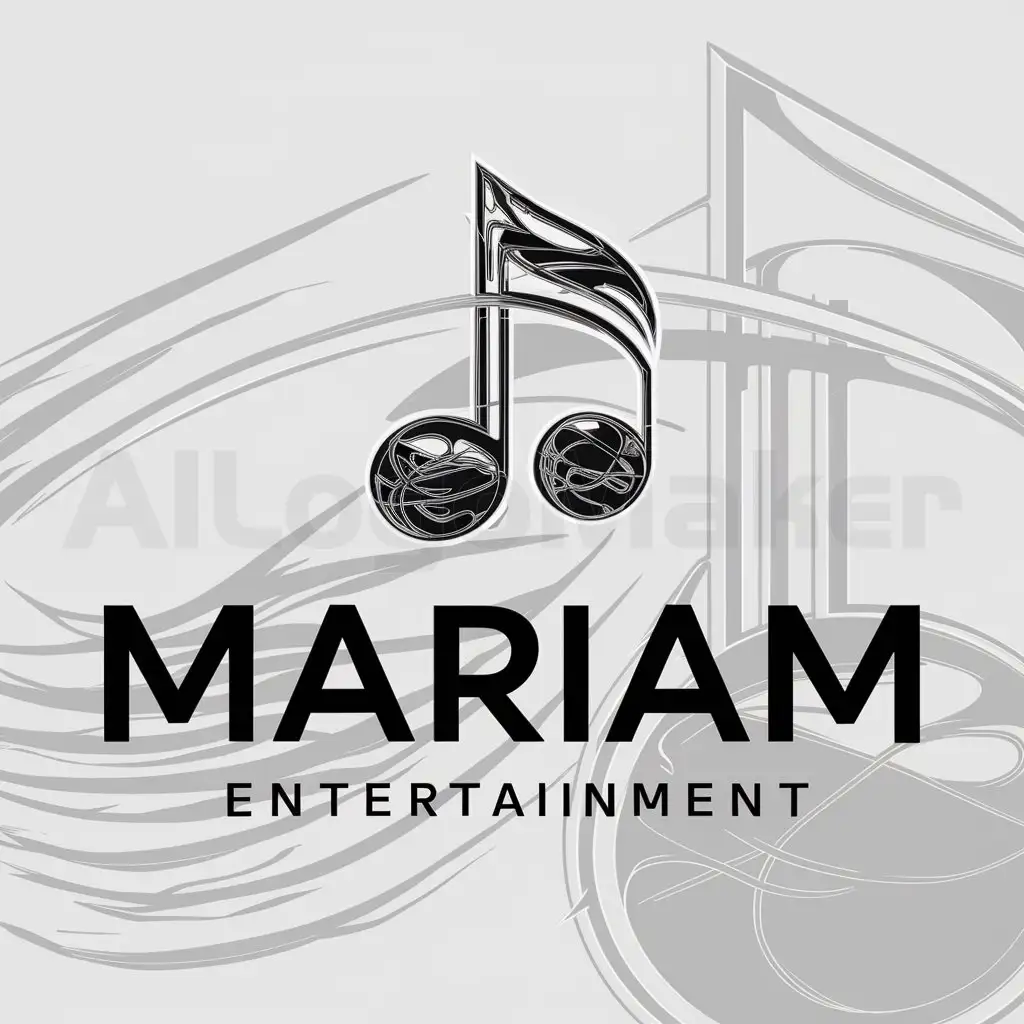 a logo design,with the text "Mariam", main symbol:música,complex,be used in Entertainment industry,clear background