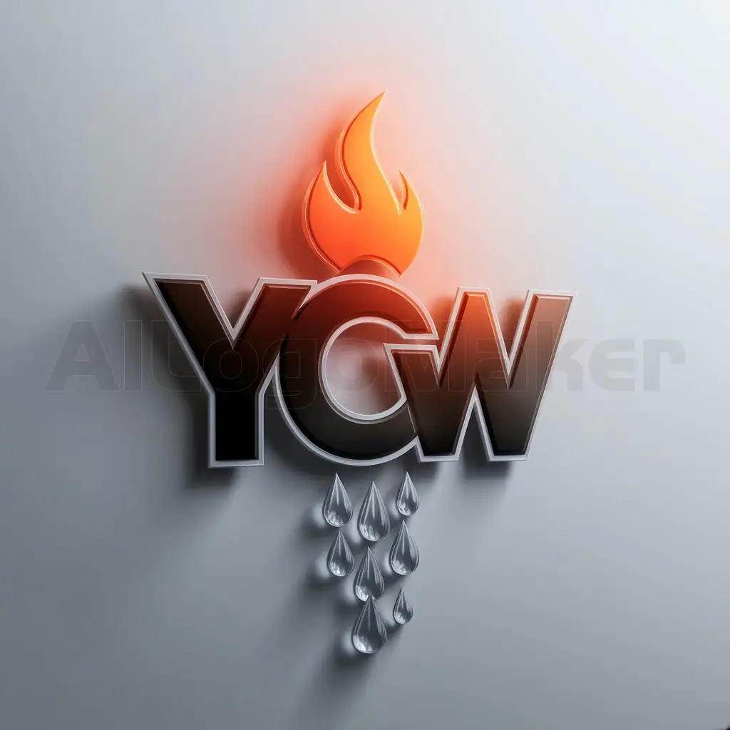 LOGO-Design-For-YCW-Minimalistic-Text-with-Fire-and-Water-Elements