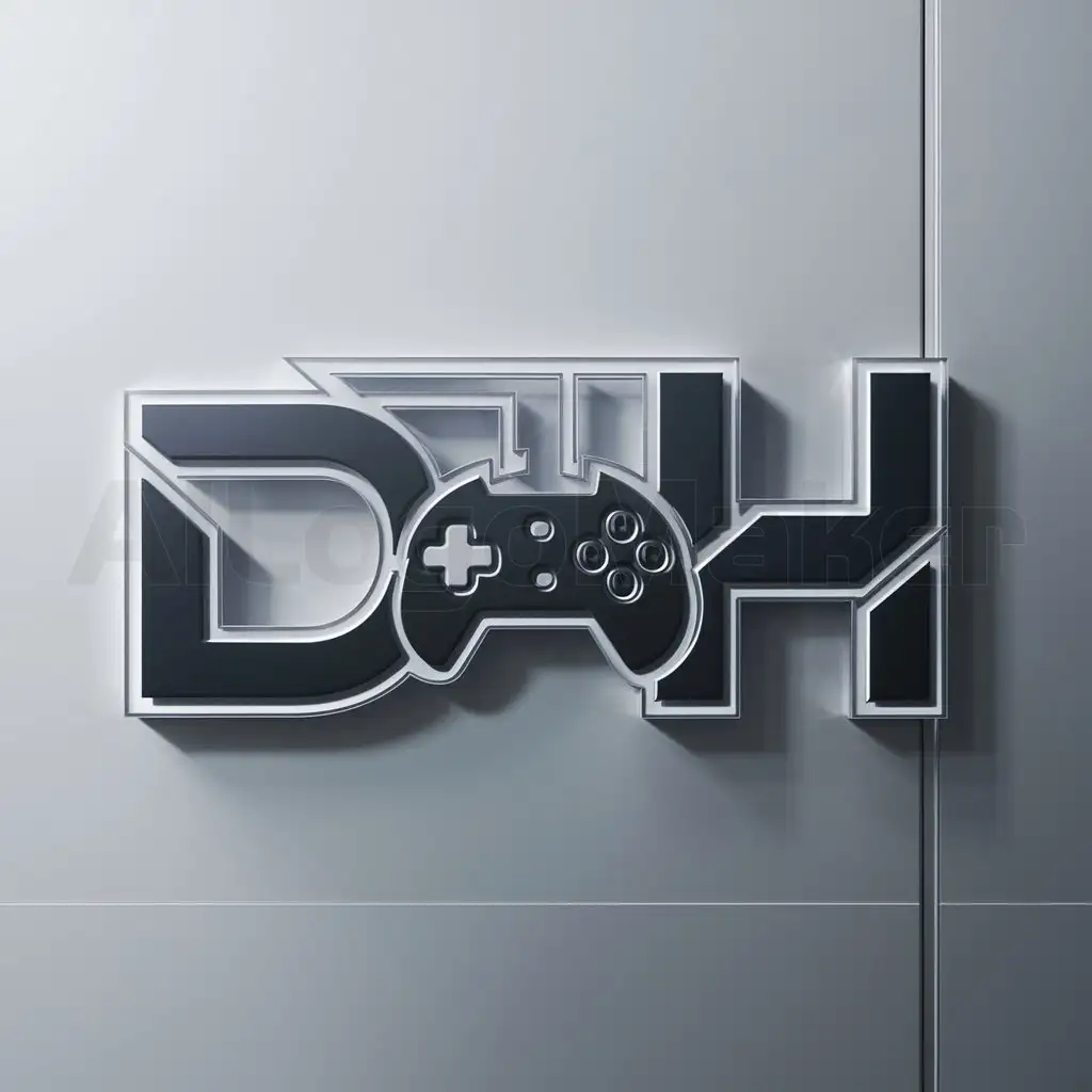 a logo design,with the text "D&H", main symbol:game, technology,Moderate,be used in Entertainment industry,clear background