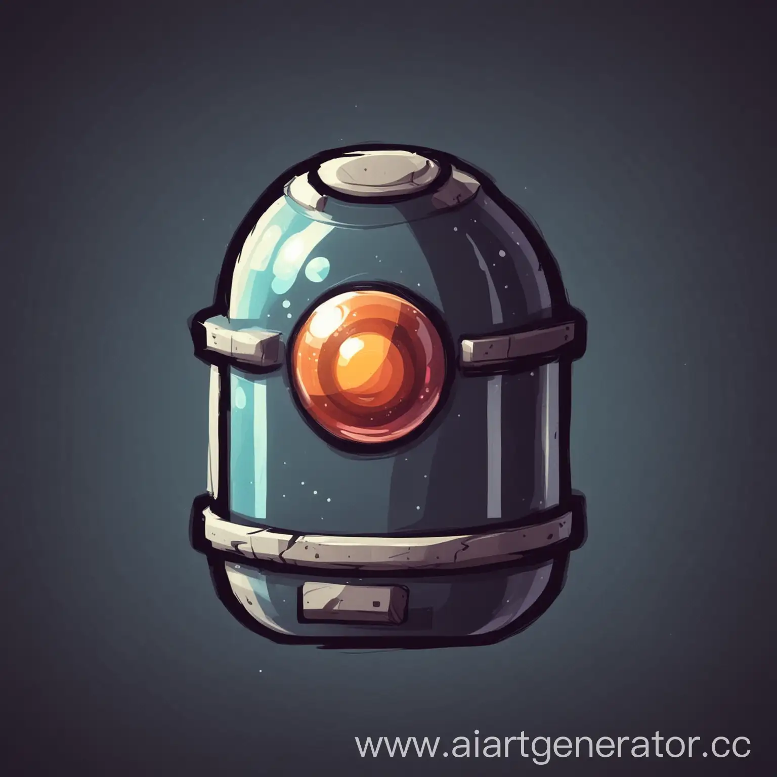 data capsule icon for 2d game, cartoon style