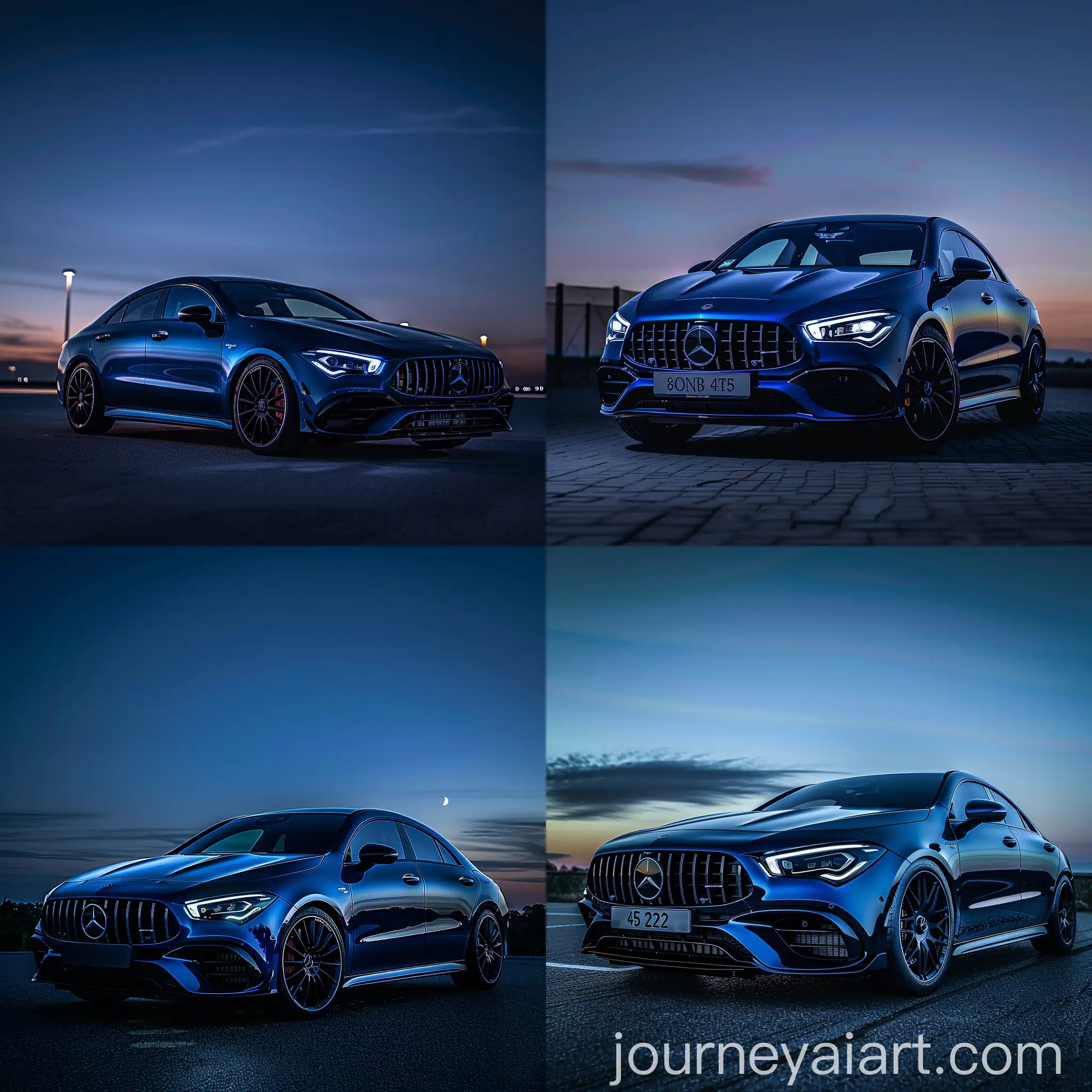 Realistic-Mercedes-CLA-45S-2022-AMG-Shooting-Brake-in-Dark-Blue-Aesthetic