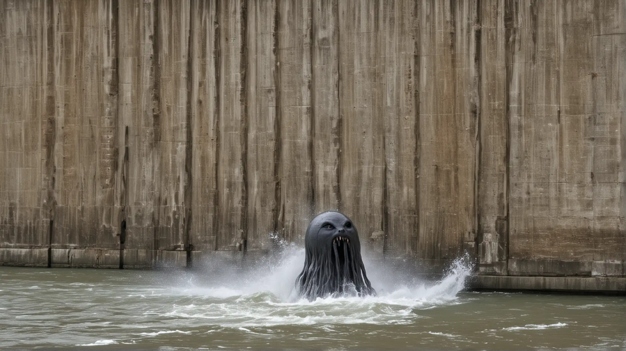 Mysterious Creature Emerging from Thames Water Reservoir
