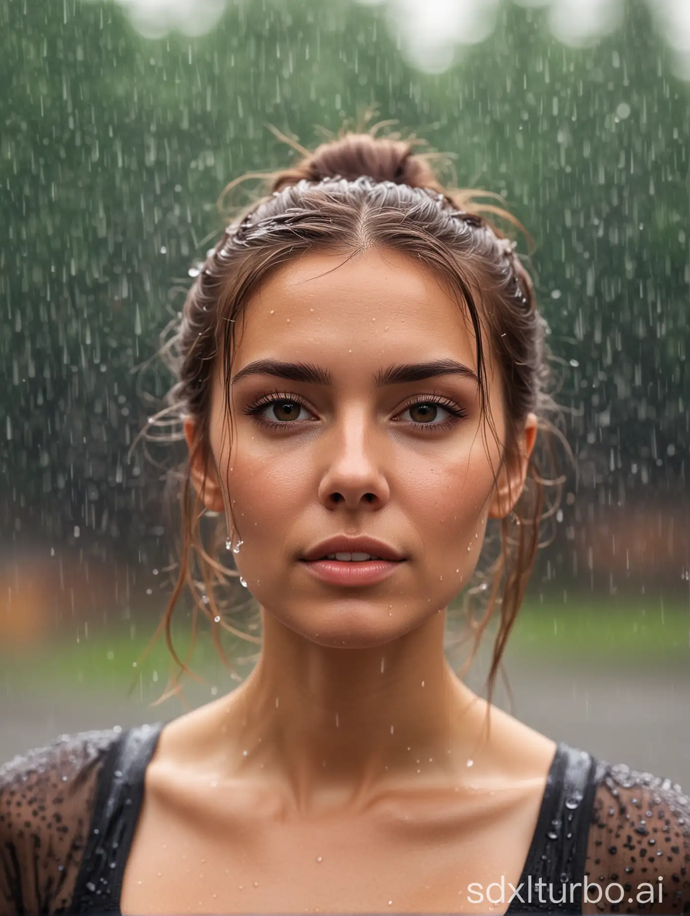 Woman-with-Medium-Brown-Hair-in-Rainy-Weather-CloseUp-Portrait