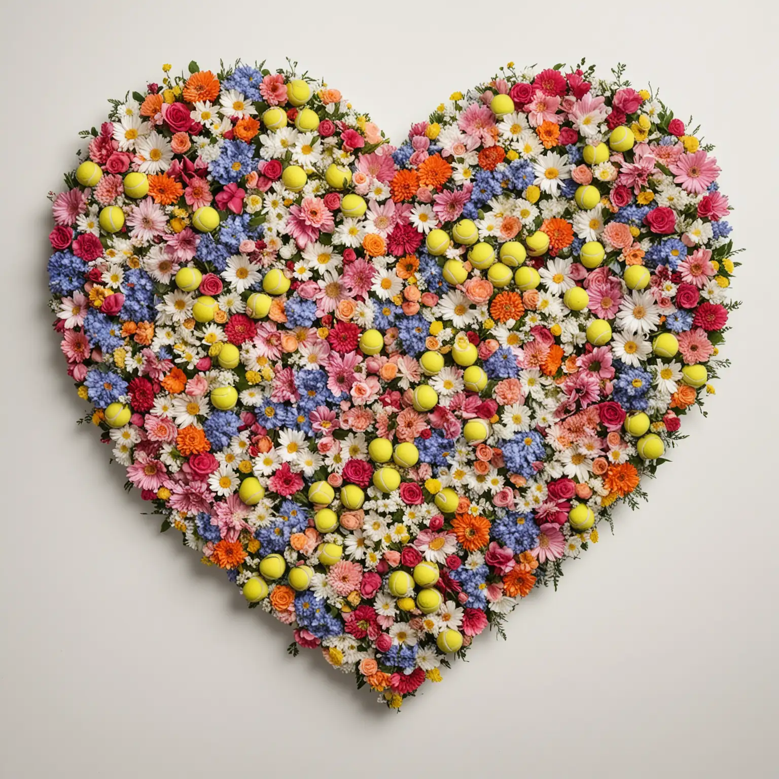HeartShaped Floral and Tennis Ball Arrangement with Rackets