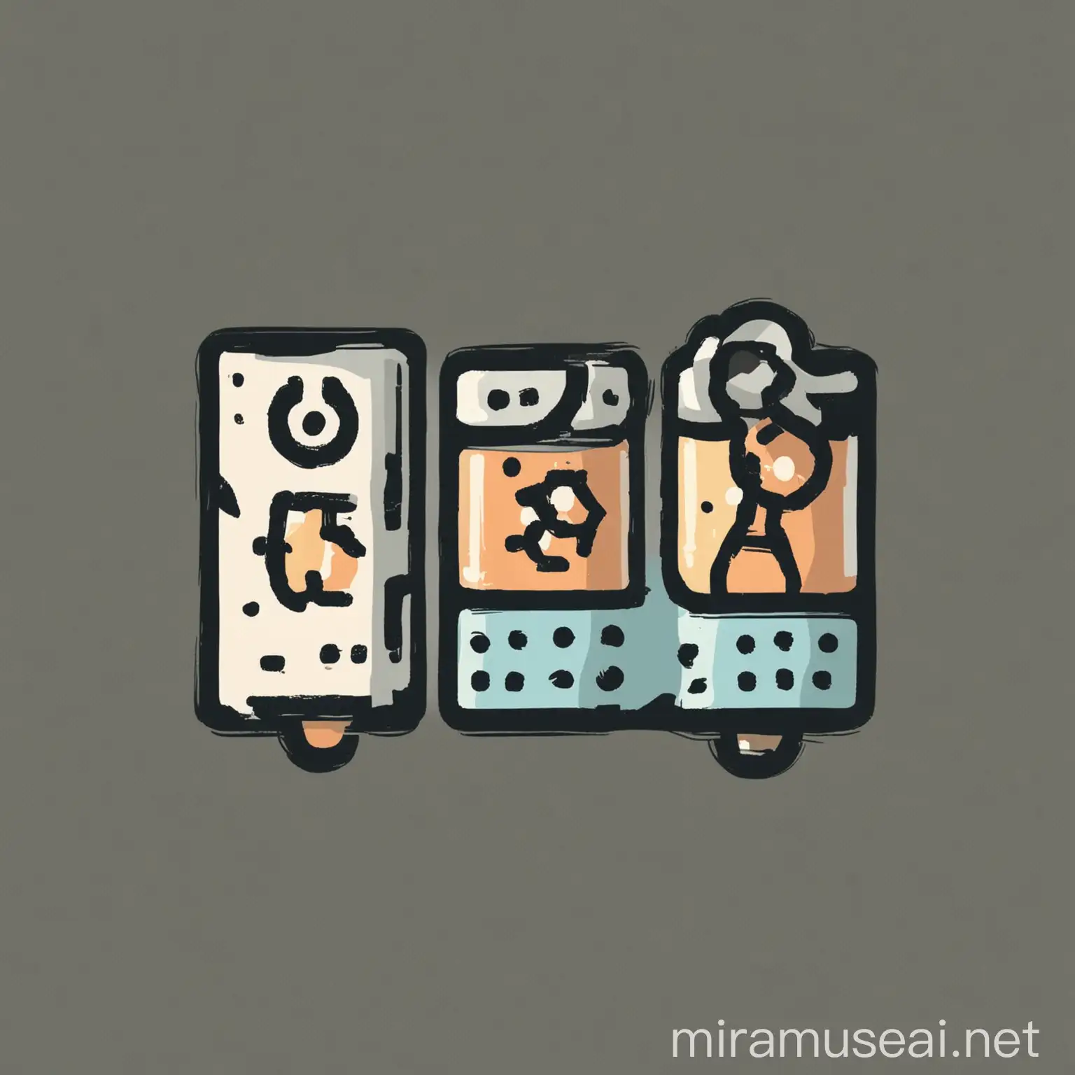 Research Process Icon in Four Colors