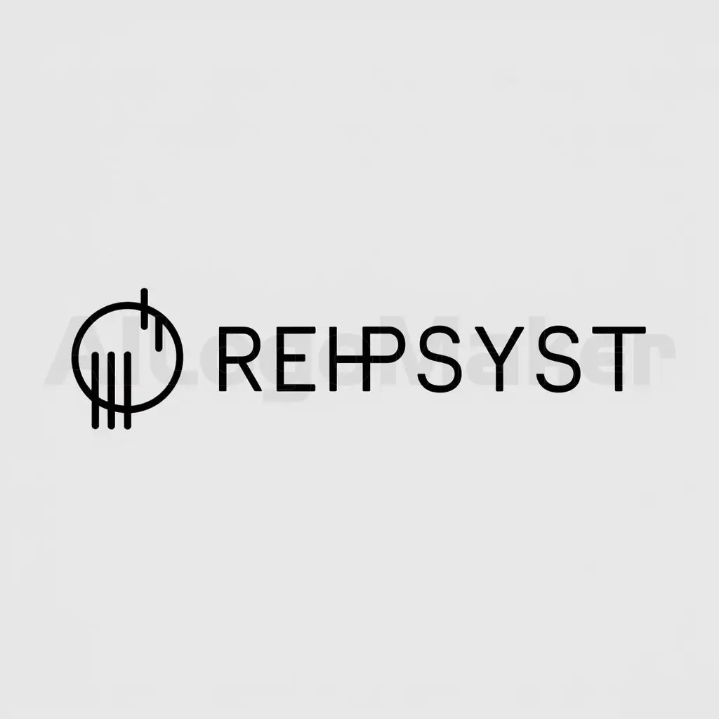 a logo design,with the text "REHPsyst", main symbol:hydrogen,Minimalistic,clear background