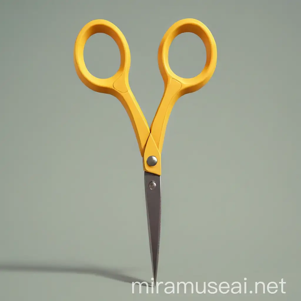 2d cartoon, yellow scissors, no outline