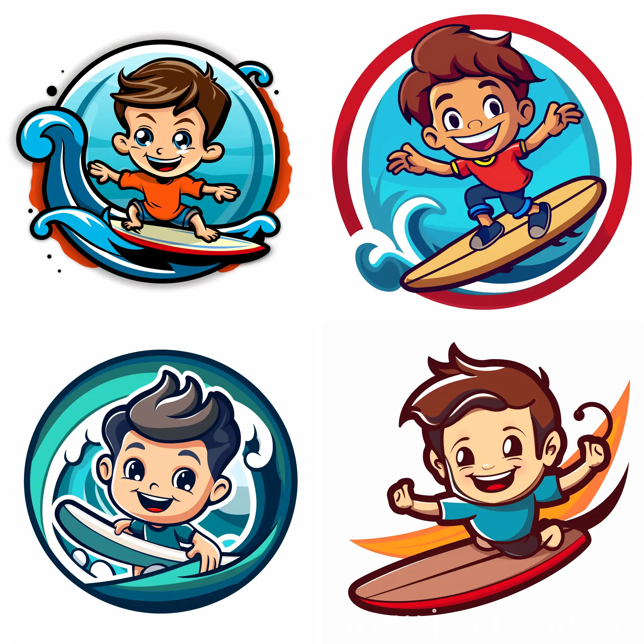 Smiling-Boy-Surfboarding-Cartoon-Logo