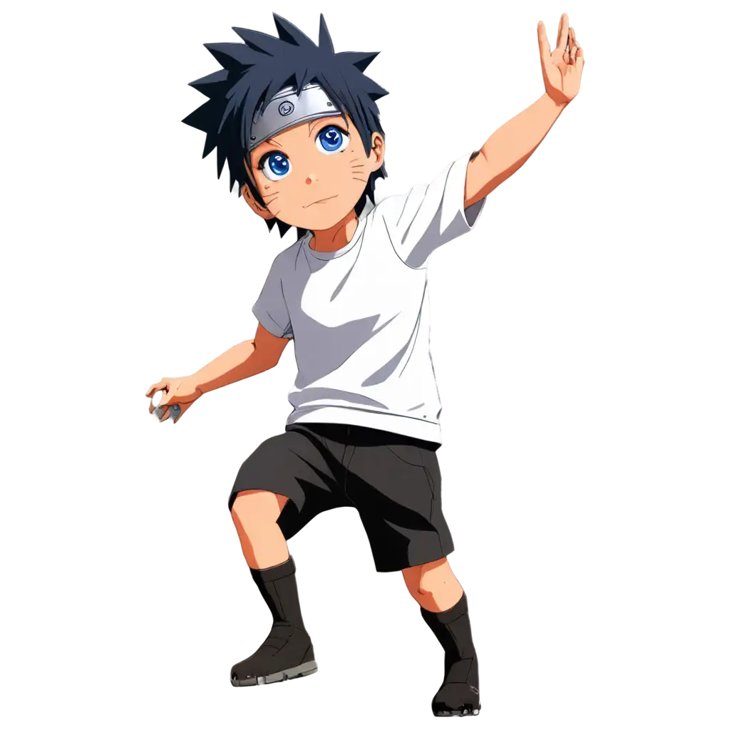 A cute naruto kids with white t-shirt