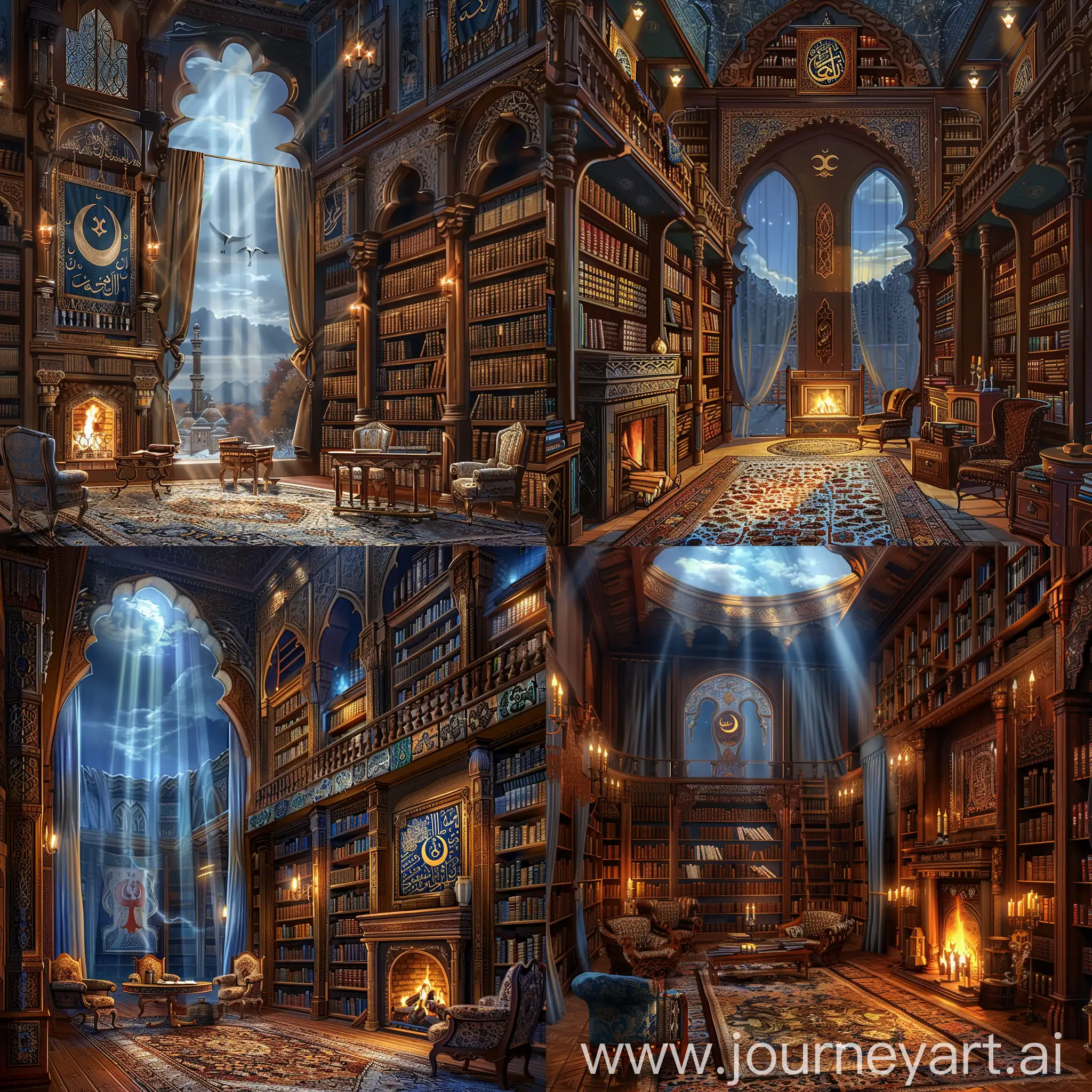 Magical-Medieval-Islamic-Library-Tranquil-Scholarly-Atmosphere