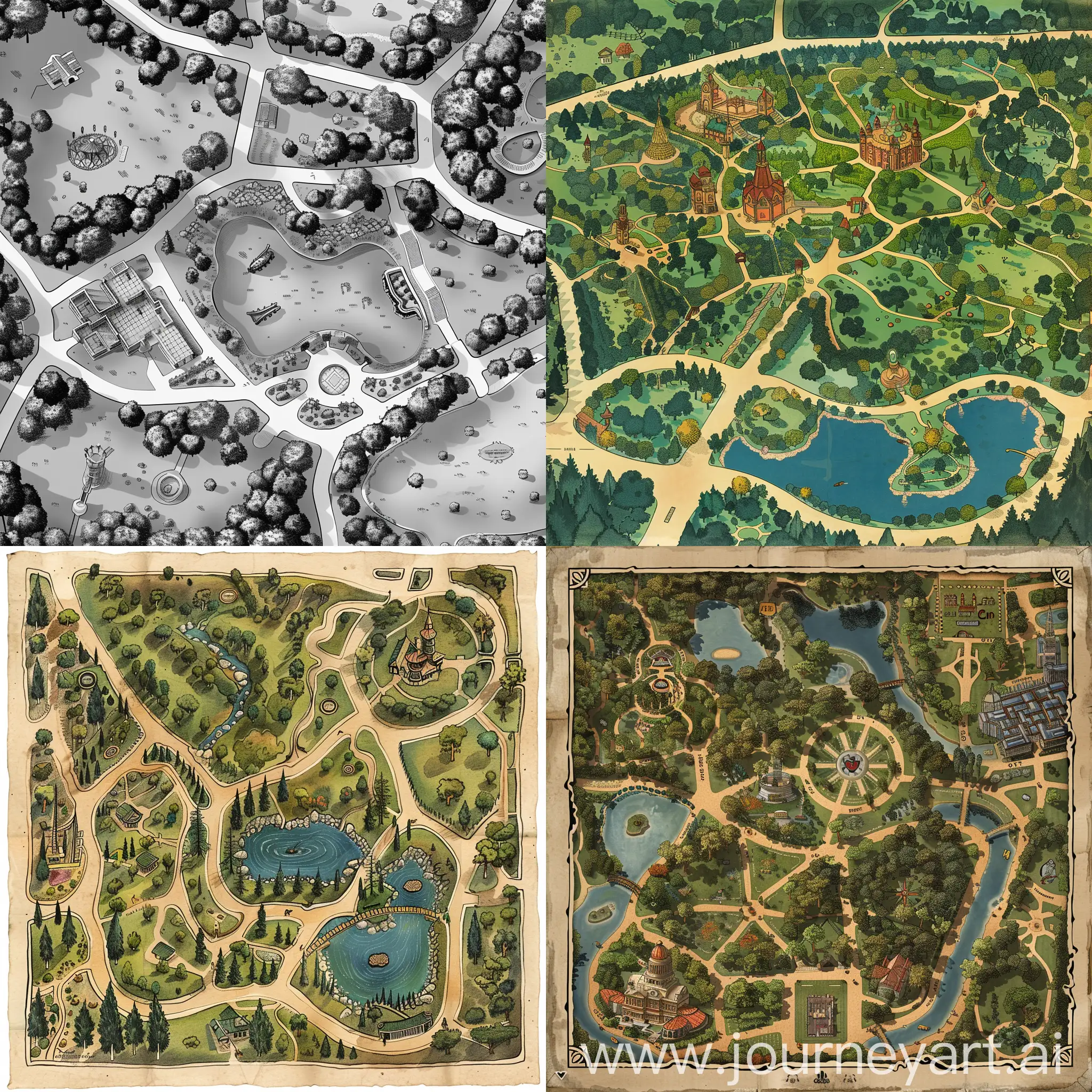 Navigational-Map-of-Park-with-Versatile-Features-and-Geometric-Design