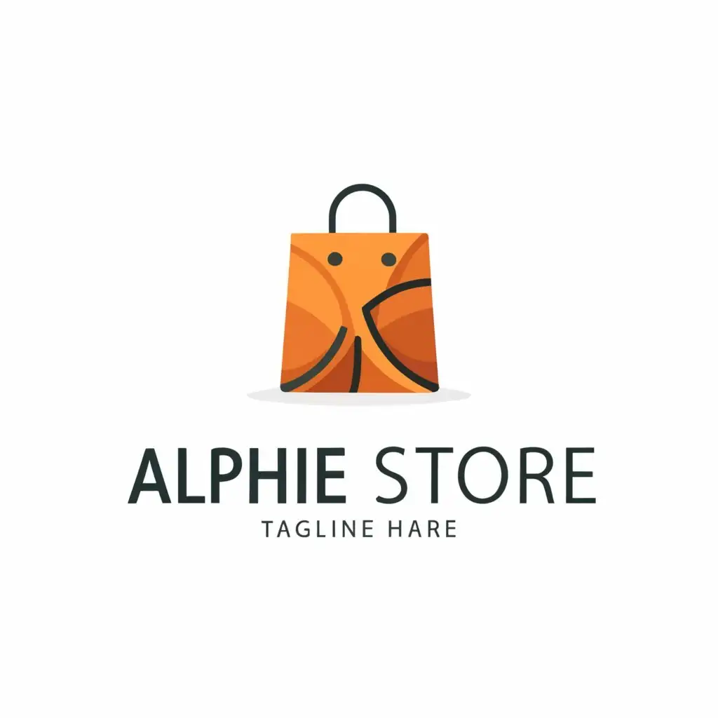 a logo design,with the text "Alphie Store", main symbol:Shop Bag,Moderate,be used in Retail industry,clear background