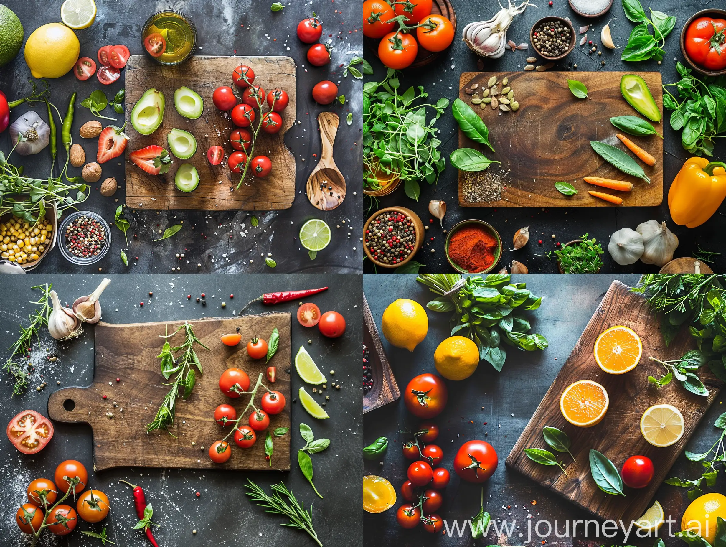 Colorful-Vegetables-on-Cutting-Board-Background