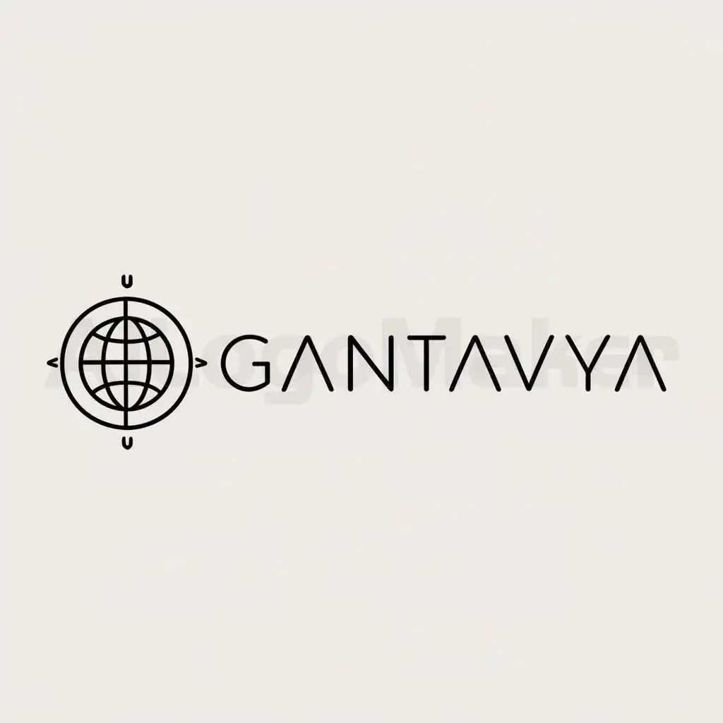 a logo design,with the text "gantavya", main symbol:GLOBE WITH COMPASS INSIDE,Minimalistic,clear background
