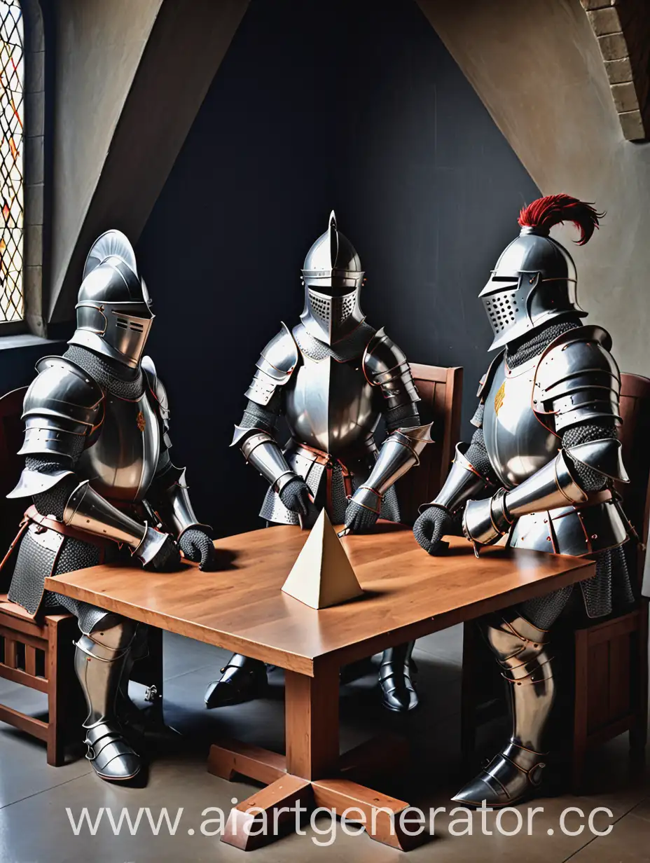 3 knights at a triangular table