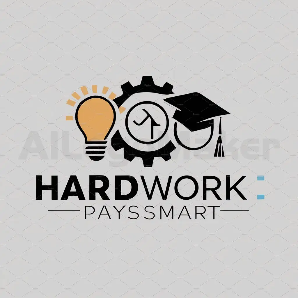 a logo design,with the text "HardWorkPaysSmart", main symbol:Work,Moderate,be used in Education industry,clear background