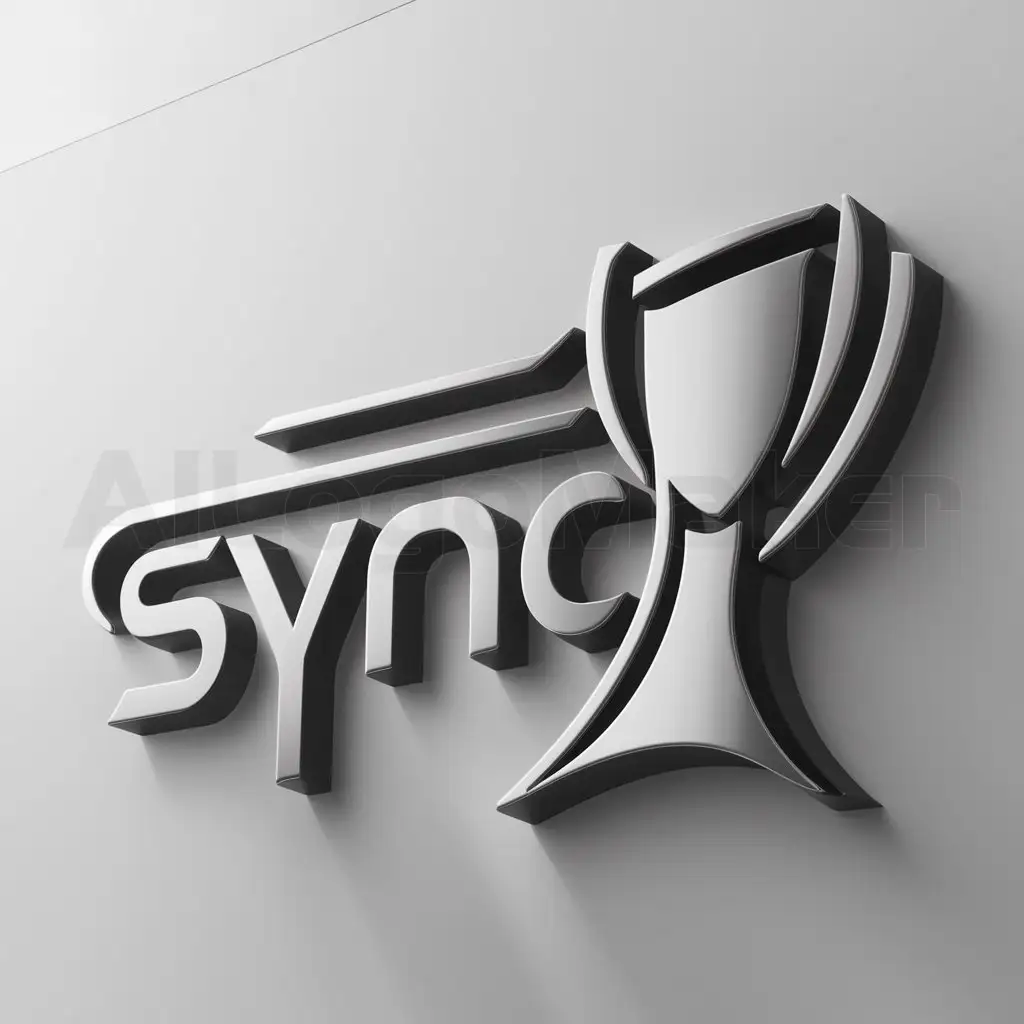 a logo design,with the text "Sync", main symbol:Champoins league,Moderate,be used in Sports Fitness industry,clear background