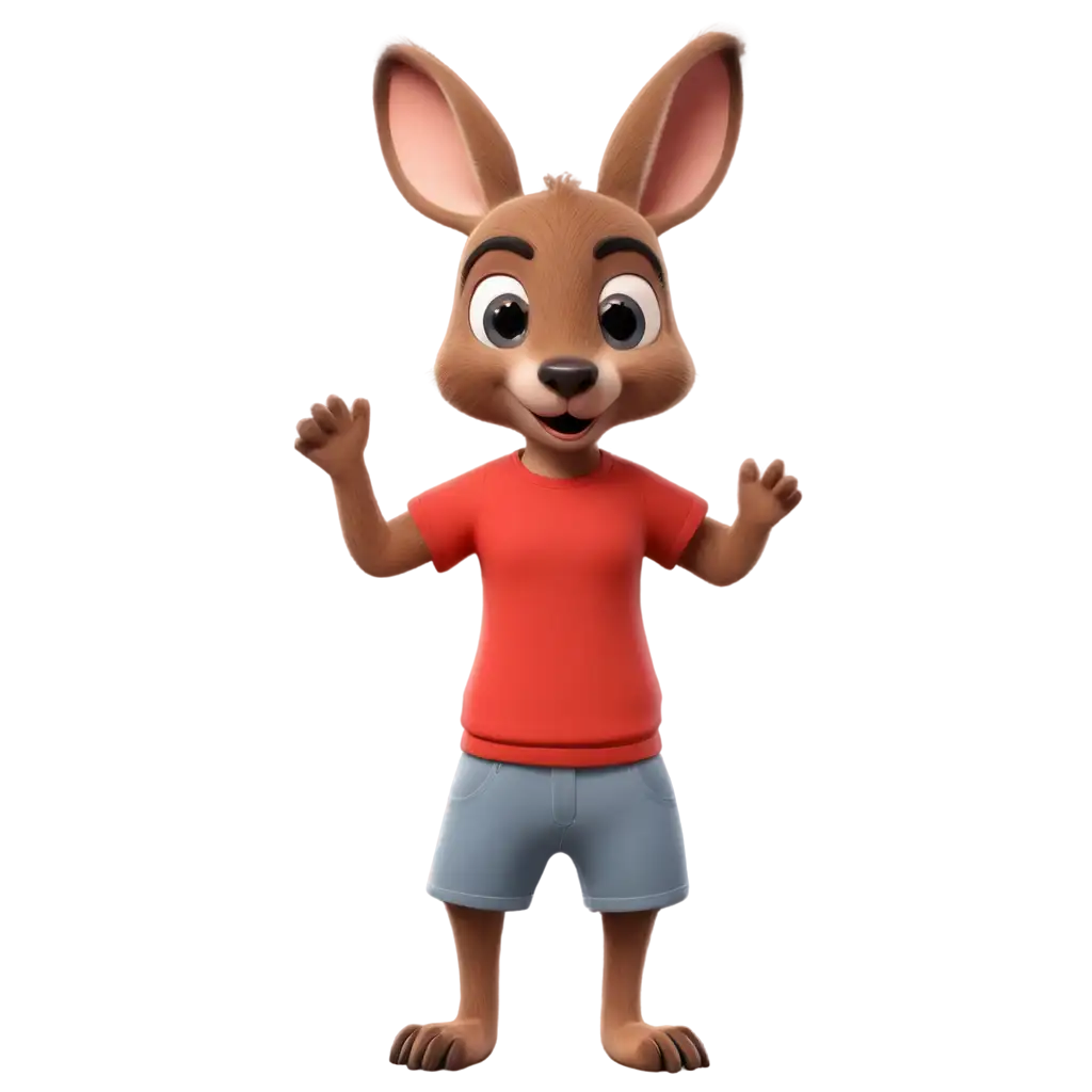 HighQuality-PNG-Image-Cute-Healthy-Kangaroo-3D-Illustration-in-TPose-with-Red-TShirt